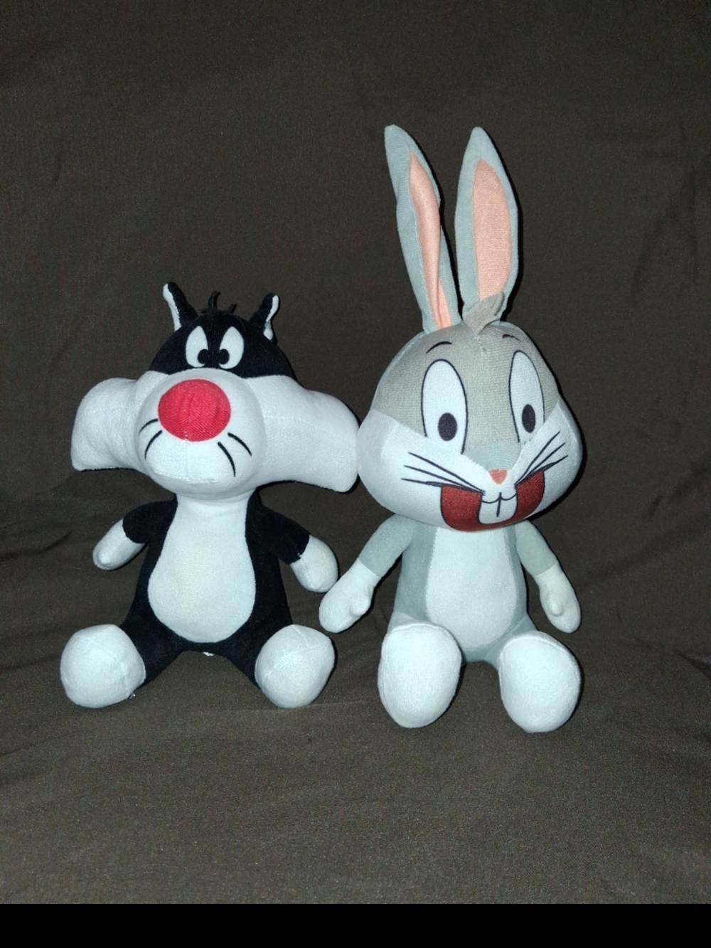 Looney Tunes Sylvester & Bugs Bunny Plush Pair - Black, White, Gray, Pink
